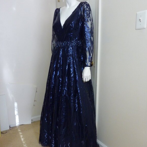 Mac Duggal 67113 Long Sleeve Embellished Evening Gown - Picture 14 of 16